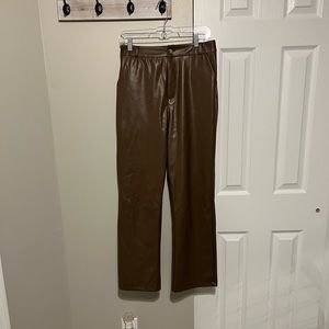 Brown leather pants